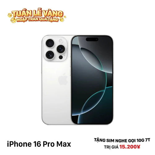 iPhone 16 Pro Max 256GB Trắng 99% pin 100% Quốc tế Apple - HH0323
