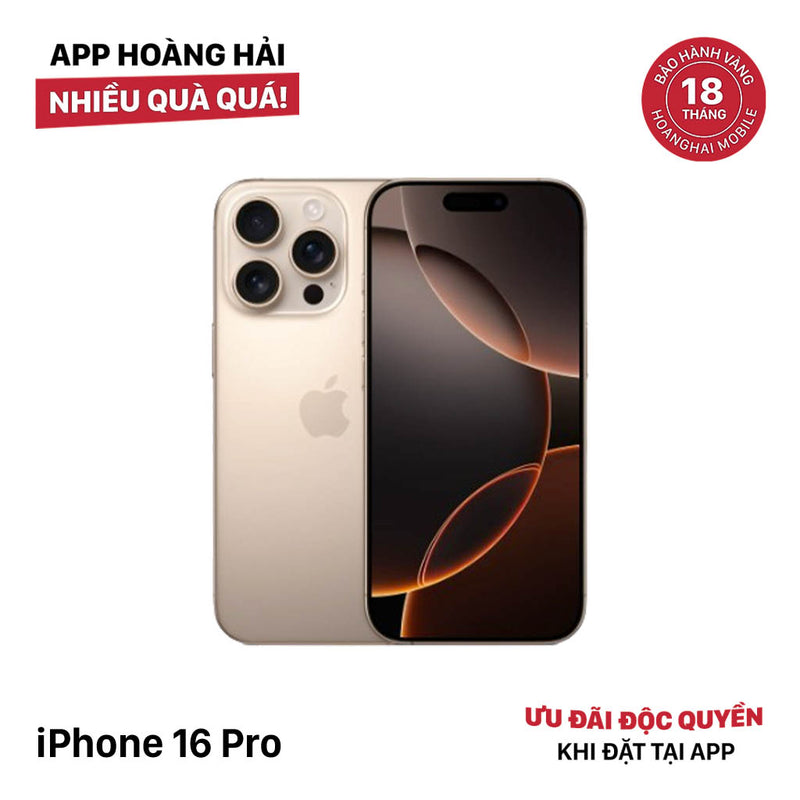 iPhone 16 Pro 256GB Vàng Sa Mạc 99% pin 100% Quốc tế từ SB (Không dùng sim SB) ĐBH - HH7350