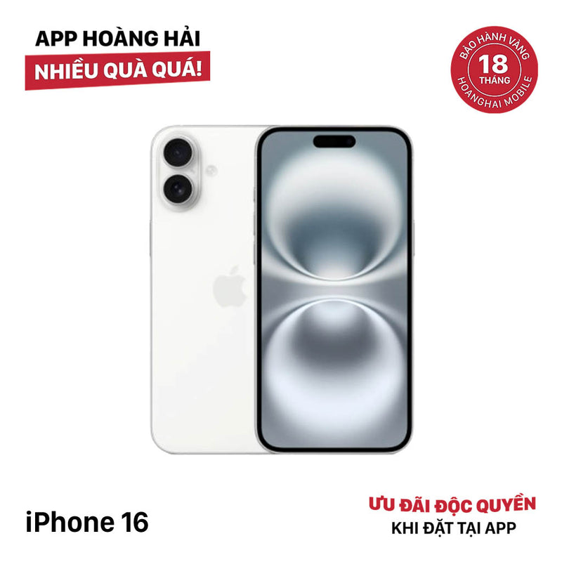iPhone 16 128GB Trắng 100% Fullbox Quốc tế từ AU (Không dùng sim AU) - HH8445