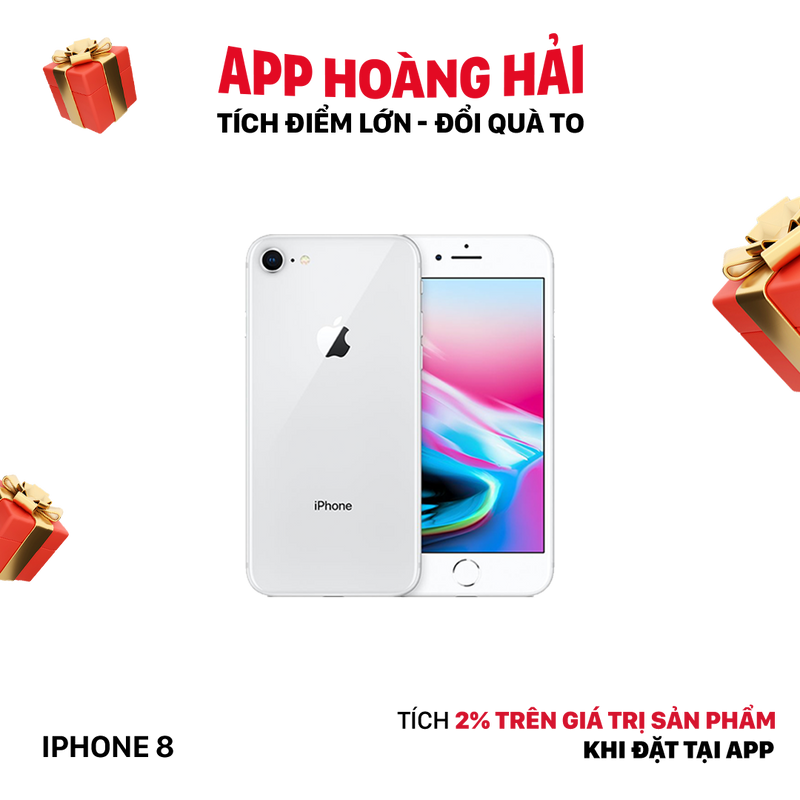 iPhone 8 64GB Trắng 98% pin 86%  Máy đã trả hết tiền mạng dùng như Quốc tế Apple (Đốm camera 1x) - HH3748