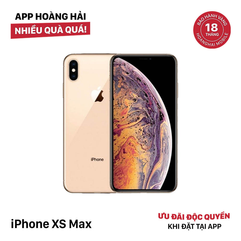 iPhone Xs Max 512GB Vàng 99% pin 100% Máy đã trả hết tiền mạng dùng như Quốc tế Apple (Đã thay pin, đốm 1x, màn xước dăm) - HH8152