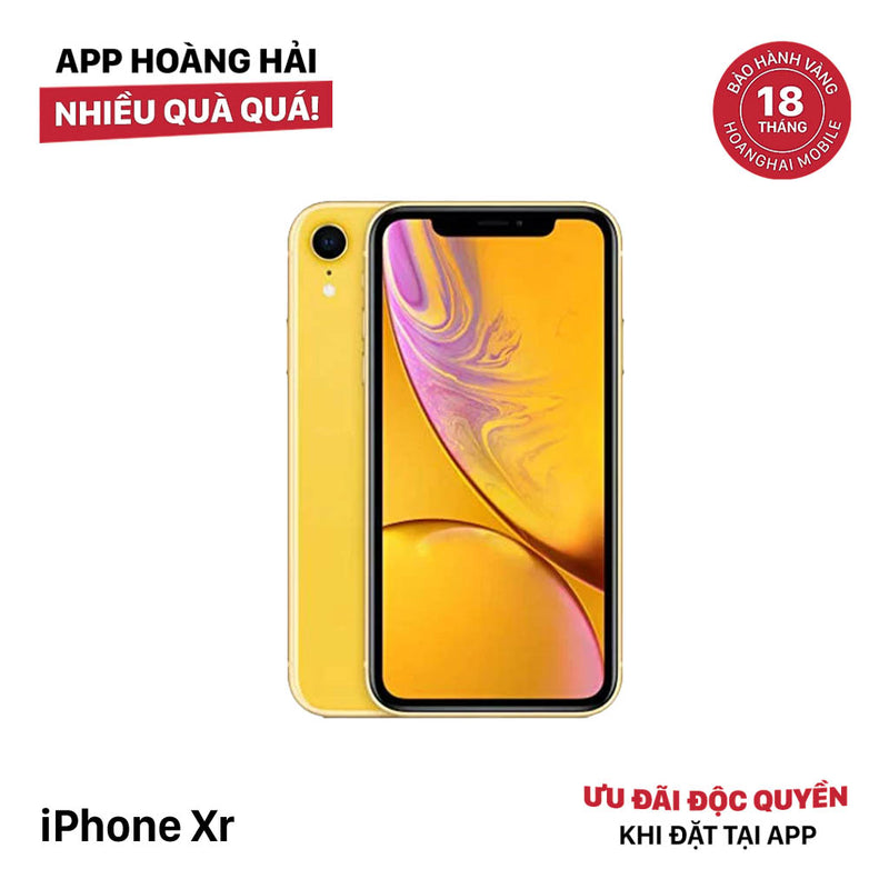 iPhone XR 64GB Vàng 98% pin 100% Máy đã trả hết tiền mạng dùng như Quốc tế Apple (Đã thay pin, đốm màn) - HH9185