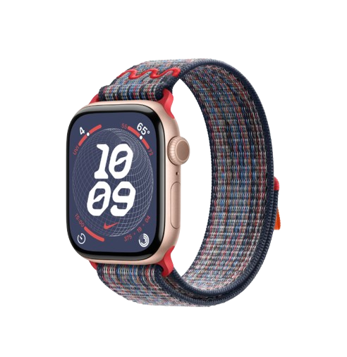 Apple Watch Series 10 42mm GPS Nguyên Hộp Vỏ nhôm màu Vàng/ Dây Quấn Thể Thao Nike màu Xanh Dương/Đỏ