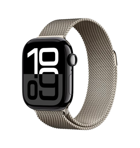 Apple Watch Series 10 42mm GPS Nguyên Hộp Vỏ nhôm màu Đen/ Dây Quấn Milan màu Tự Nhiên