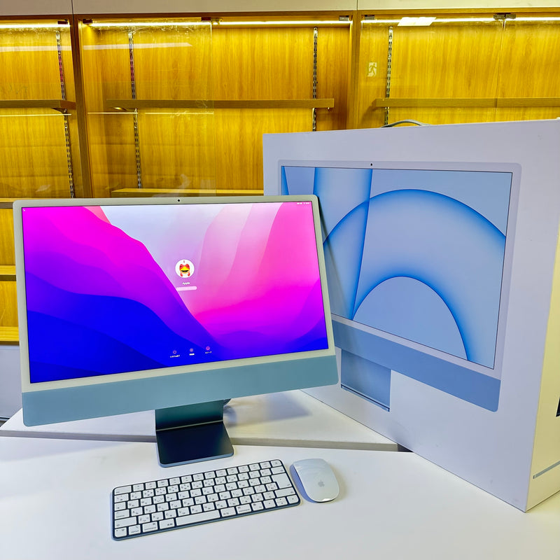 iMac 2021 24in Blue Apple M1/RAM 8G/SSD 256G 98% Fullbox Like New
