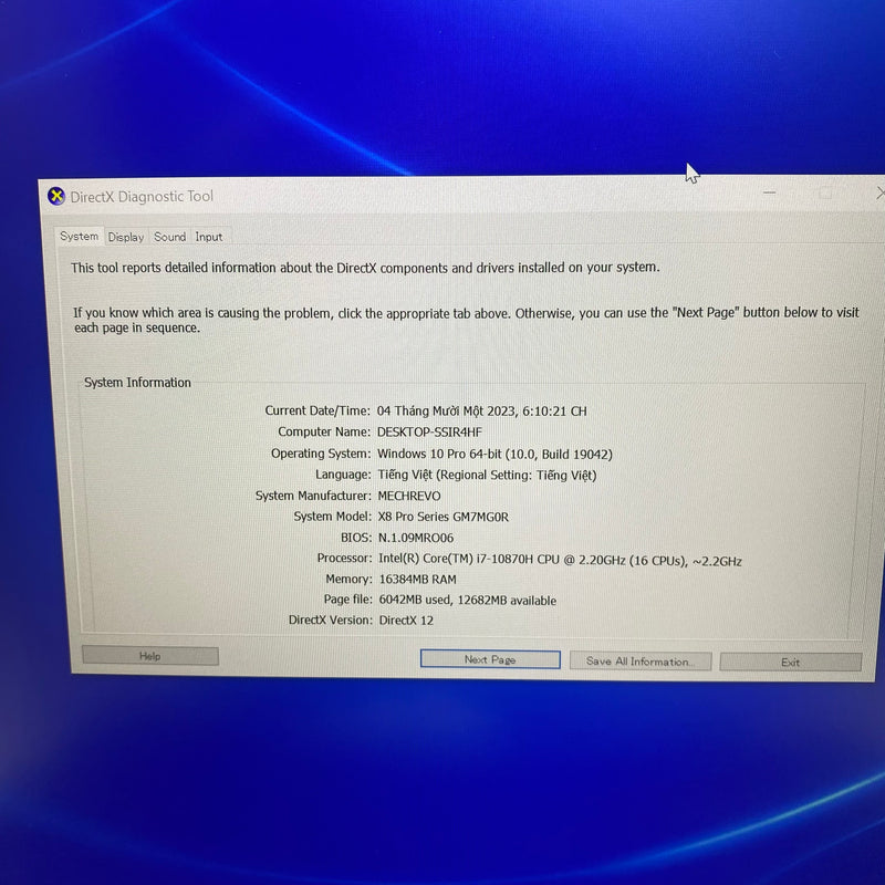 MECHREVO X8 Pro 15.6in i7 10870H/RAM 16G/SSD 1TB Likenew