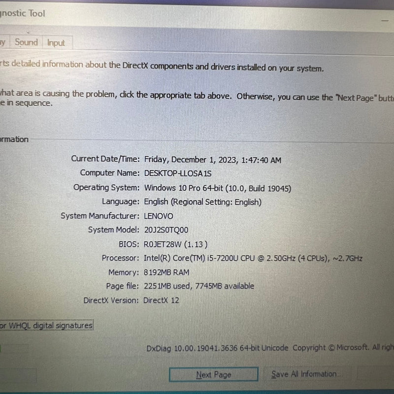 Lenovo Thinkpad 13 13.3in i5 7200U/ RAM 8GB/ SSD 256GB Likenew