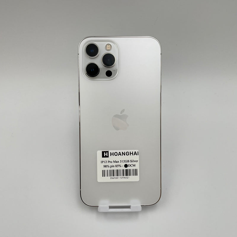 iPhone 12 Pro Max 512G Silver 98% pin 85% Máy đã trả hết tiền mạng dùng như Quốc tế Apple