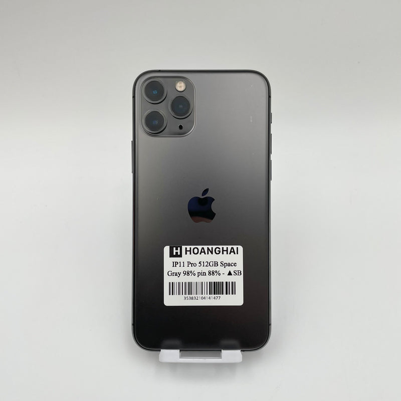 iPhone 11 Pro 512GB Space Gray 98% pin 88% Quốc tế từ SB (Không dùng sim SB - Xước màn , tróc sơn góc máy)