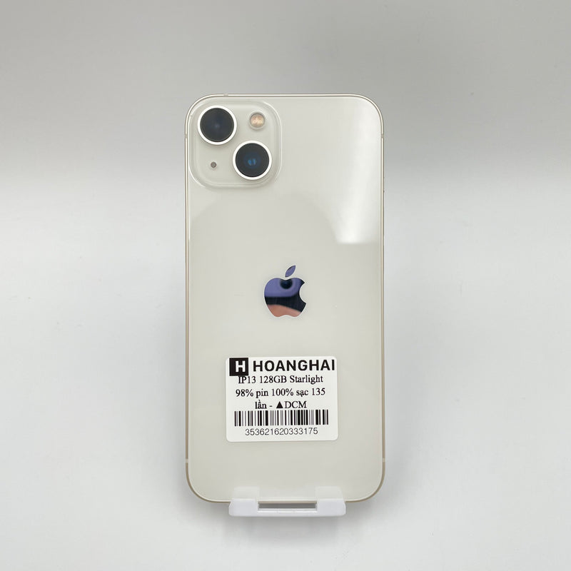 iPhone 13 128G Starlight 98% pin 100% Quốc tế từ DCM (Không dùng sim DCM - Sạc 135 lần)