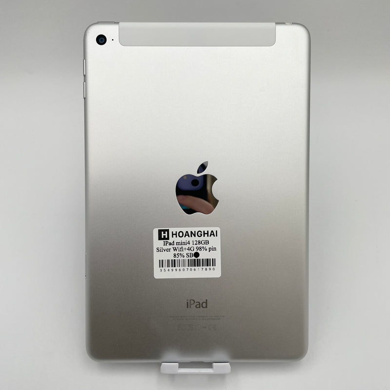 iPad Mini 4 7.9in 128G Silver 4G + Wifi 98% pin 85%