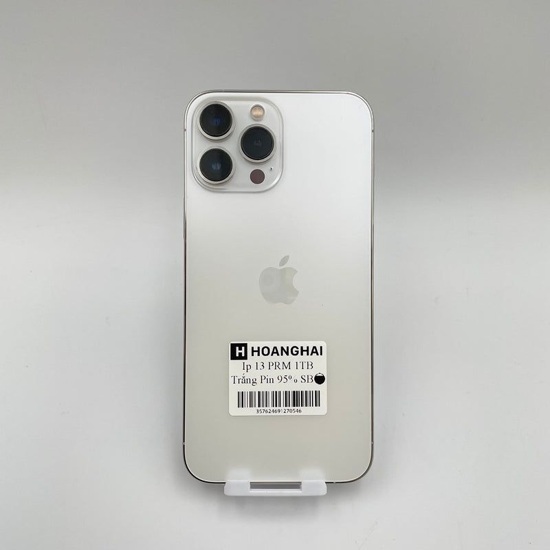 iPhone 13 Pro Max 1TB Silver 98% pin 95% Máy đã trả hết tiền mạng dùng như Quốc tế Apple (Xước viền, mẻ nhẹ)
