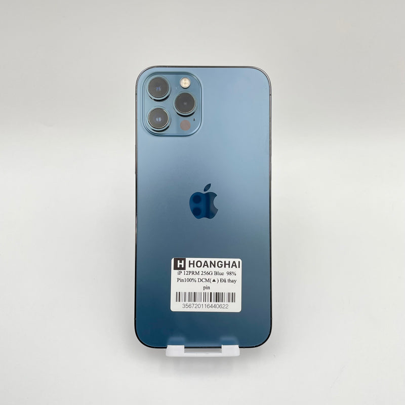 iPhone 12 Pro Max 256G Pacific Blue 98% pin 100% Quốc tế từ DCM (Không dùng sim DCM - Đã thay pin)