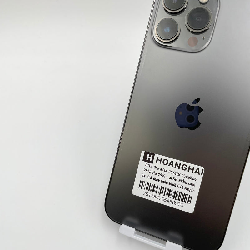 iPhone 13 Pro Max 256GB Graphite 98% pin 86% Quốc tế từ SB (Không dùng sim SB - Thay linh kiện chính hãng Apple - Đốm Camera 3x)