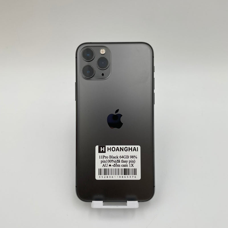 iPhone 11 Pro 64GB Space Gray 98% pin 100% Quốc tế từ AU (Không dùng sim AU - Đã thay pin, đốm camera 1x)