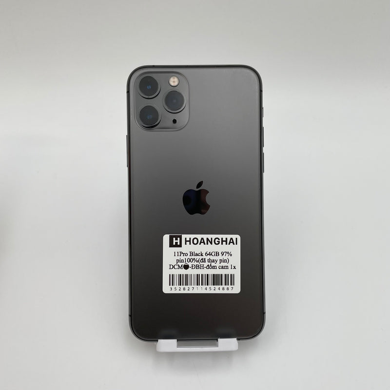 iPhone 11 Pro 64GB Space Gray 98% pin 100% DBH Máy đã trả hết tiền mạng dùng như Quốc tế Apple  (Đã thay pin, Đốm camera 1x, xước màn)