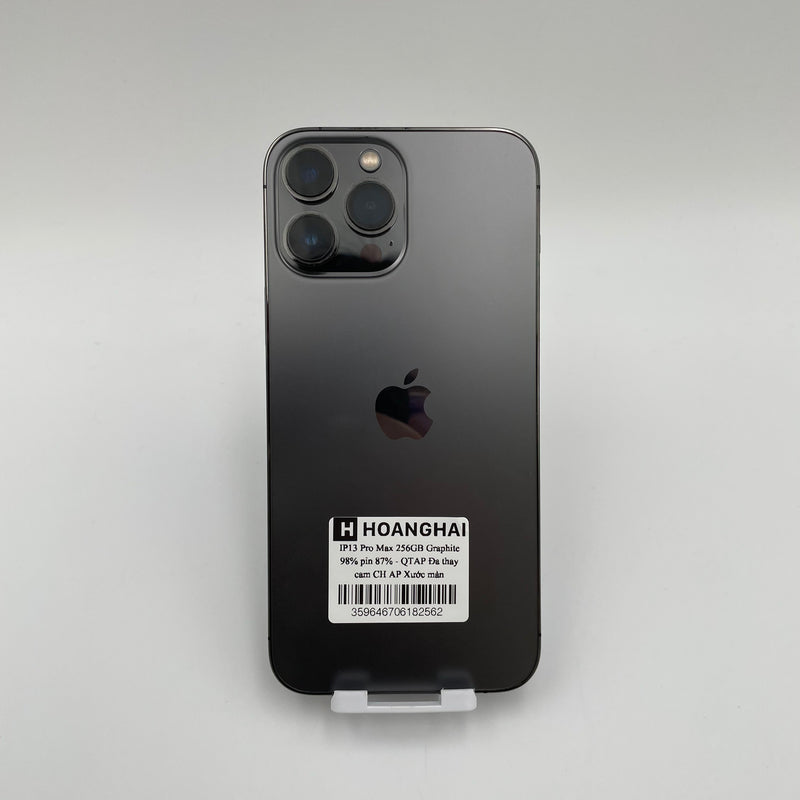 iPhone 13 Pro Max 256GB Graphite 98% pin từ 85% Quốc tế Apple (Thay Camera chính hãng Apple, Xước nhiều, mẻ viền)