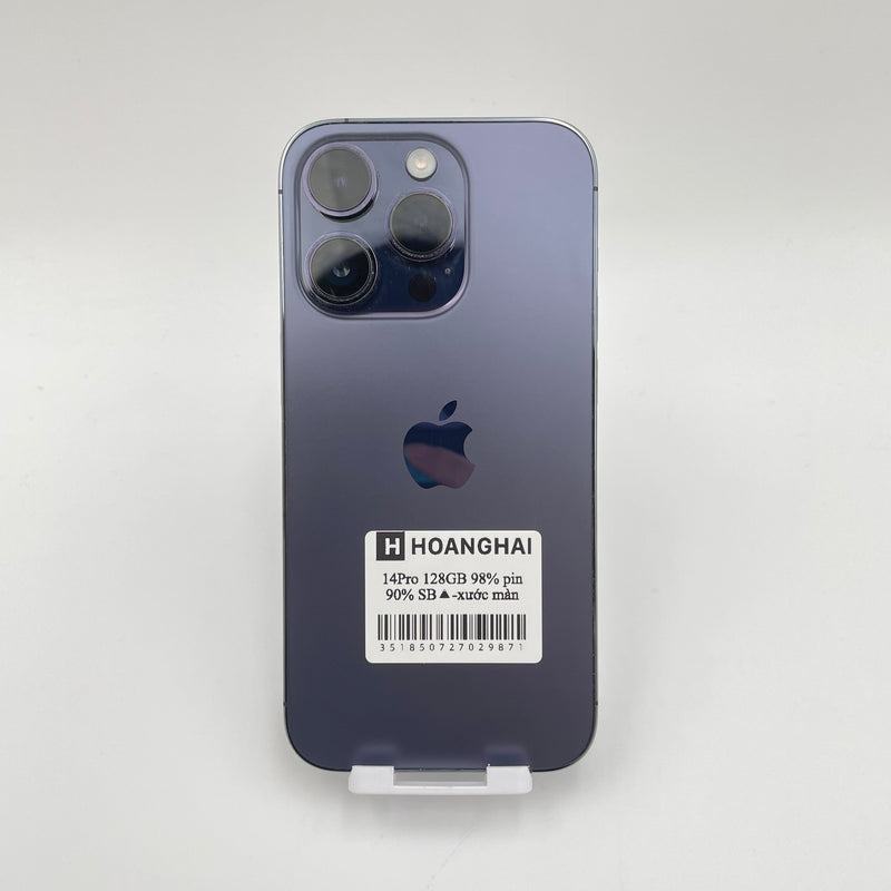 iPhone 14 Pro 128GB Deep Purple 98% pin 90% Quốc tế từ SB (Không dùng sim SB - xước màn, loang viền nhiều)