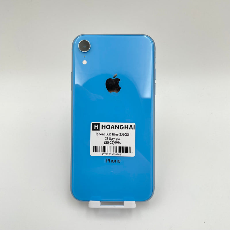 iPhone Xr 256GB Blue 98% pin 100% Máy đã trả hết tiền mạng dùng như Quốc tế Apple (Đã thay pin, Đốm viền)