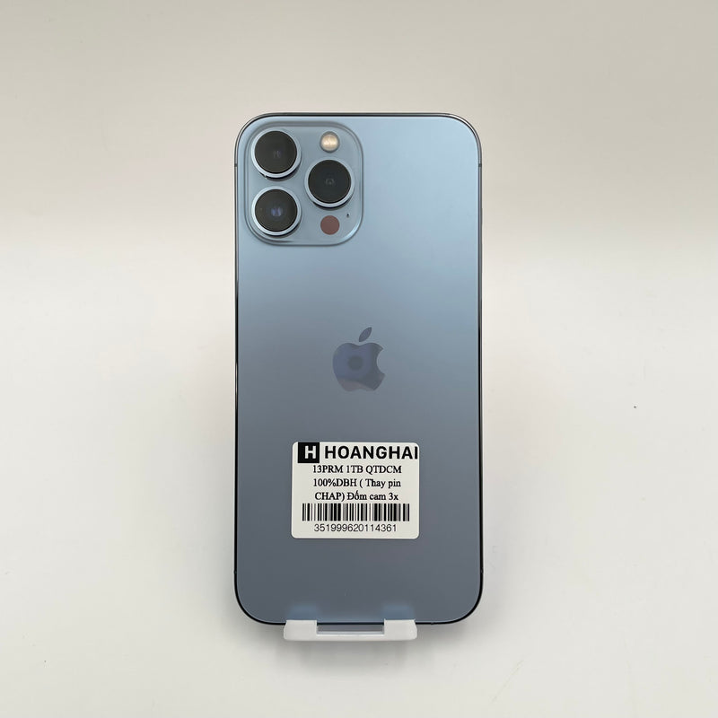 iPhone 13 Pro Max 1TB Sierra Blue 98% pin 100% Quốc tế từ DCM (Không dùng sim DCM - Thay linh kiện chính hãng Apple - Đốm Camera 3x)