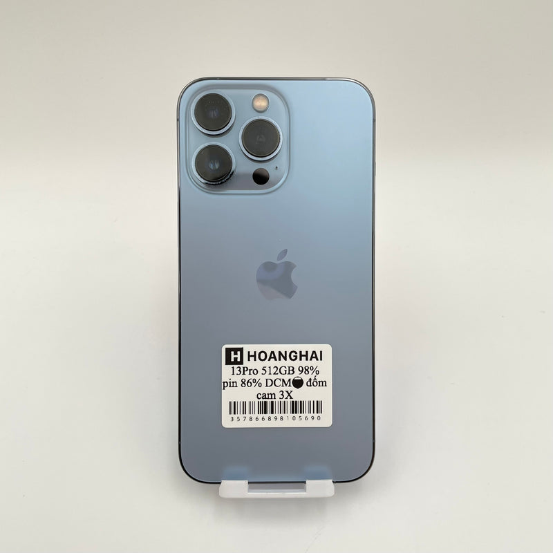 iPhone 13 Pro 512GB Sierra Blue 98% pin 86% Máy đã trả hết tiền mạng dùng như Quốc tế Apple (Đốm Camera 3x)