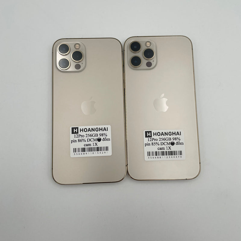 iPhone 12 Pro 256GB Gold 98% pin từ 85% Máy đã trả hết tiền mạng dùng như Quốc tế Apple (Đốm cam 1x)