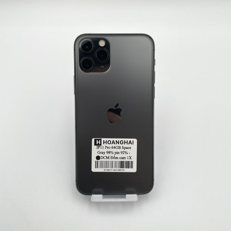 iPhone 11 Pro 64GB Space Gray 98% pin 92% Máy đã trả hết tiền mạng dùng như Quốc tế Apple (Đốm camera 1x)