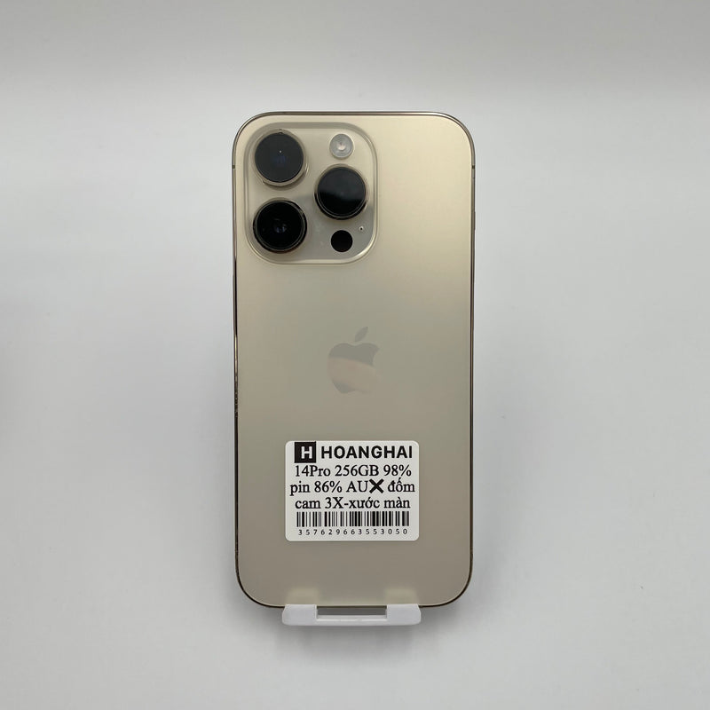 iPhone 14 Pro 256GB Gold 98% pin 86% Quốc tế từ AU (Không dùng sim AU - Đốm cam 3x nhẹ)