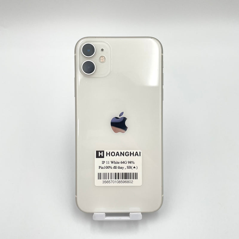 iPhone 11 64GB White 98% pin 100% Quốc tế từ SB (Không dùng sim SB - Đã thay pin)