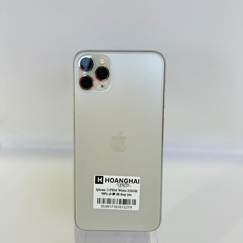 iPhone 11 Pro Max 256GB Silver 98% pin 100% Máy đã trả hết tiền mạng dùng như Quốc tế Apple (Đã thay pin)