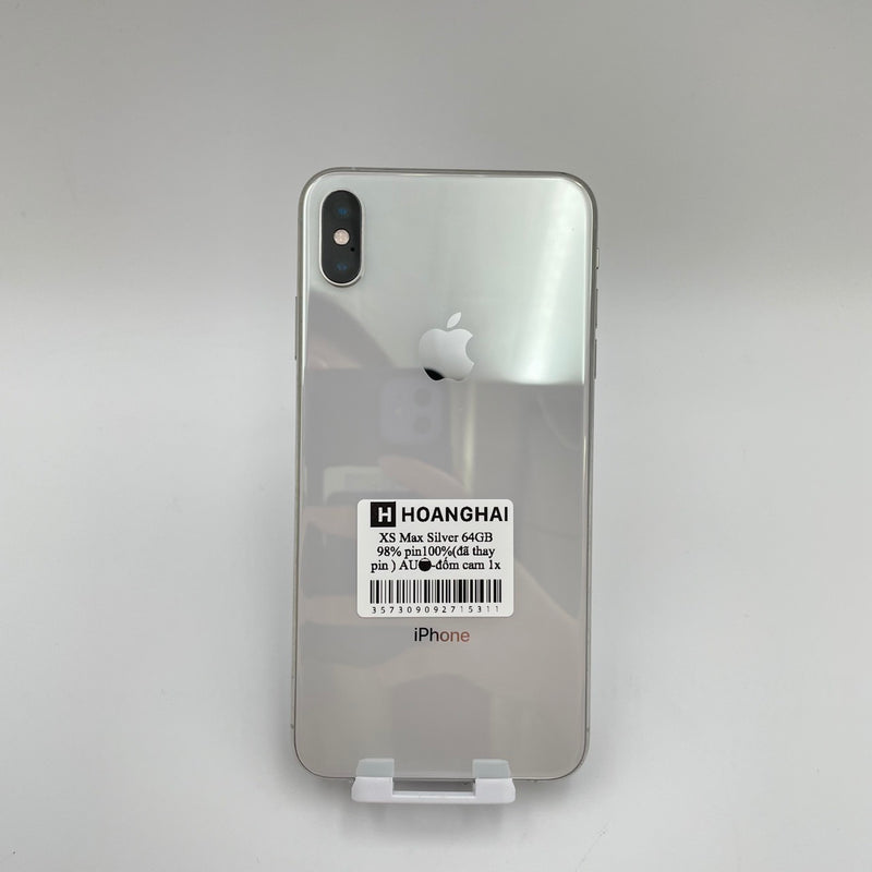 iPhone Xs Max 64GB Silver 98% pin 100% Máy đã trả hết tiền mạng dùng như Quốc tế Apple (Đã thay pin  - Đốm Camera 1x)