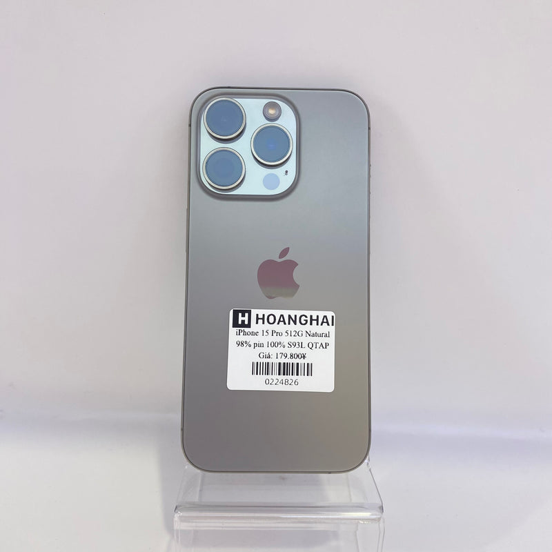 iPhone 15 Pro 512GB Natural Titanium 98% pin 100% Quốc tế Apple