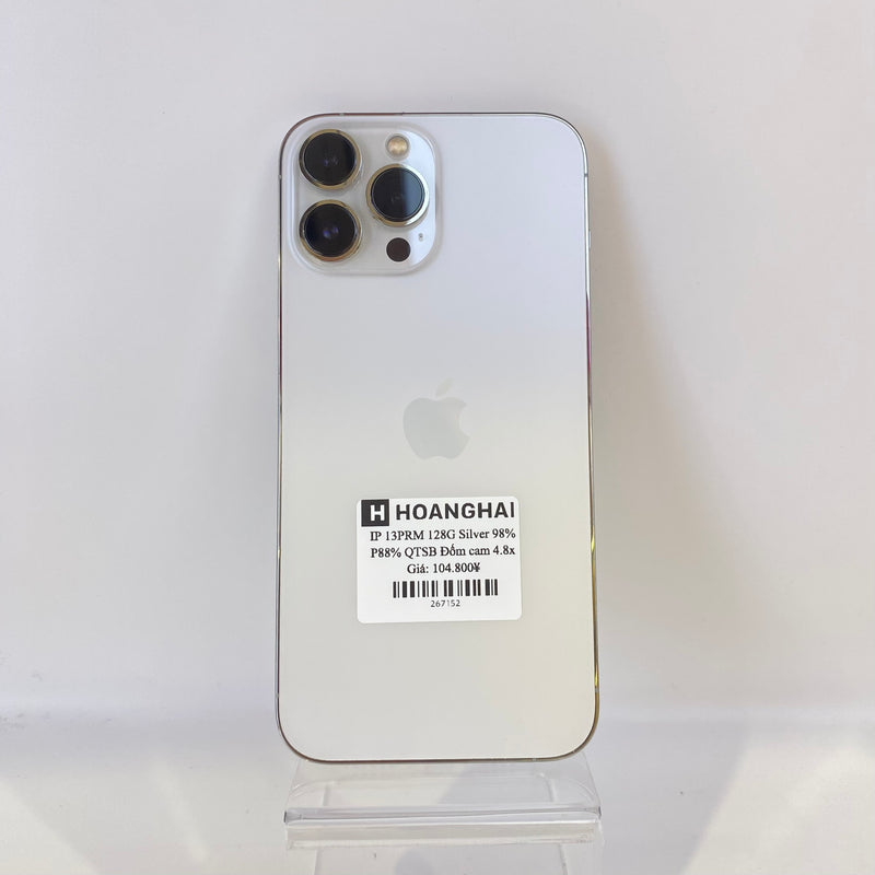 iPhone 13 Pro Max 128GB Silver 98% pin 88% Quốc tế từ SB (Không dùng sim SB - Đốm camera 4.8x)