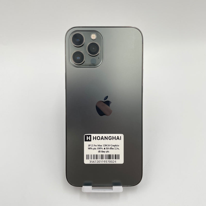 iPhone 12 Pro Max 128GB Graphite 98% pin 100% Quốc tế từ SB (Không dùng sim SB - Đã thay pin - Đốm Camera 2.5x)