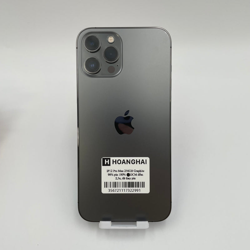 iPhone 12 Pro Max  256GB Graphite 98% pin 100% Máy đã trả hết tiền mạng dùng như Quốc tế Apple (Đã thay pin - Đốm camera  2.5x)