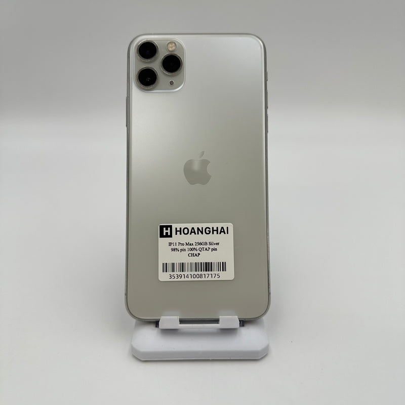 iPhone 11 Pro Max 256GB Silver 98% pin 100% Quốc tế Apple (Thay pin chính hãng Apple - Viền ám)