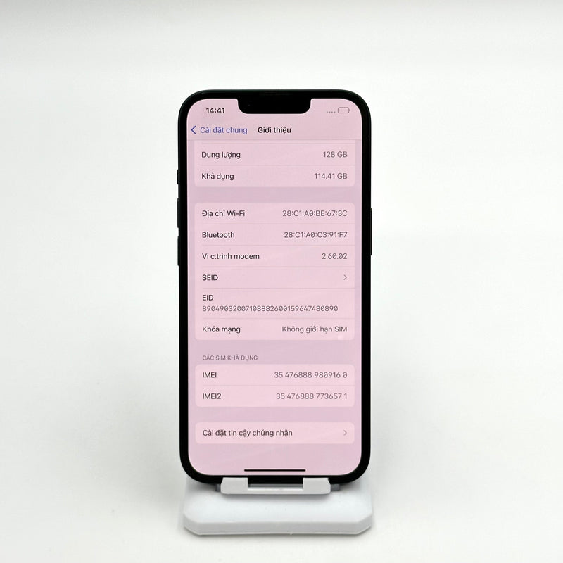 iPhone 14 128GB Đen 98% pin 94% Quốc tế từ SB (Không dùng sim SB)