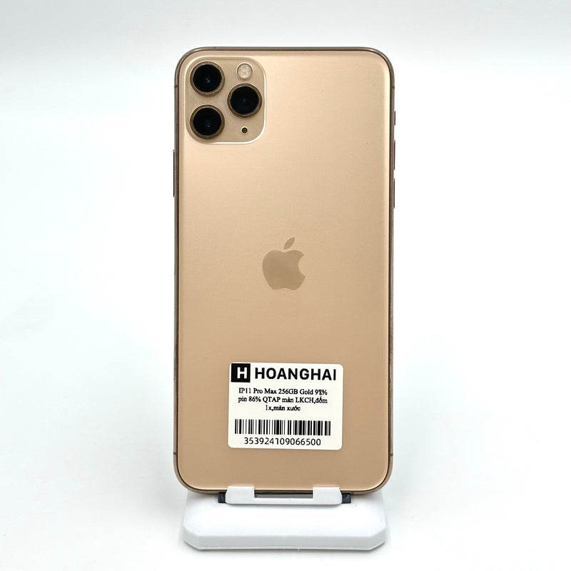 iPhone 11 Pro Max 256GB Gold 98% pin 86% Quốc tế Apple (Thay màn hình chính hãng Apple - Đốm Camera 1x, màn xước)