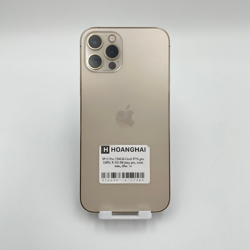 iPhone 12 Pro 256GB Gold 97% pin 100% Quốc tế từ SB (Không dùng sim SB - Đốm Camera 1x - Thay pin)