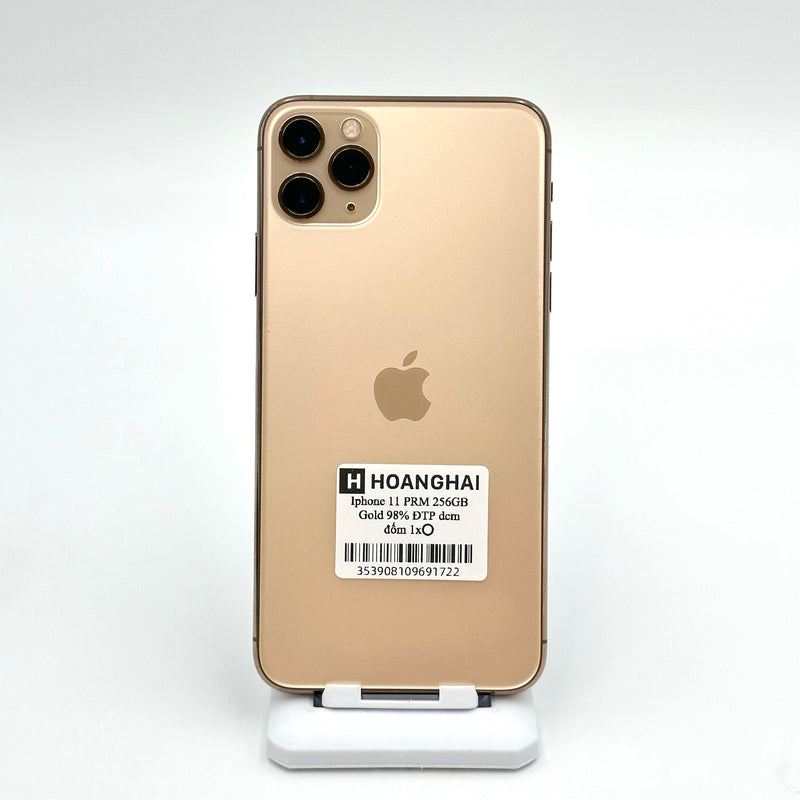 iPhone 11 Pro Max 256GB Gold 98% pin 100% Máy đã trả hết tiền mạng dùng như Quốc tế Apple (Đã thay pin - Đốm Camera 1x)