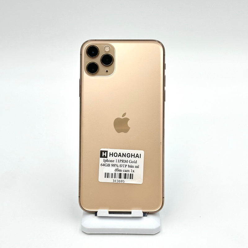 iPhone 11 Pro Max 64GB Gold 98% pin 100% Quốc tế Apple (Bản Mỹ LL/a - Đã thay pin -  Đốm Camera 1x)