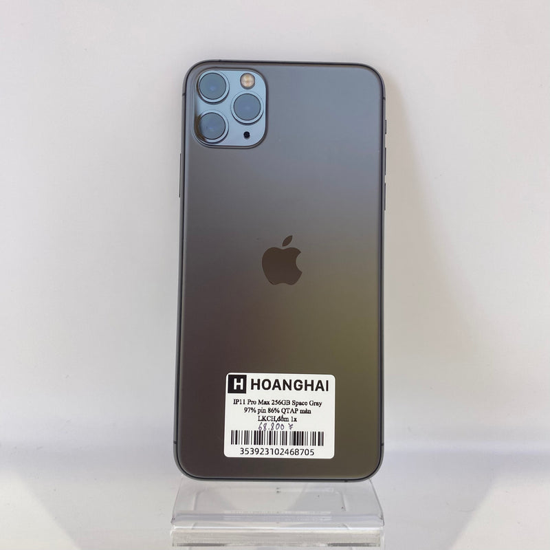 iPhone 11 Pro Max 256GB Space Gray 97% pin 86% Quốc tế Apple (Thay màn chính hãng Apple - Xước màn nhẹ, đốm camera 1x)