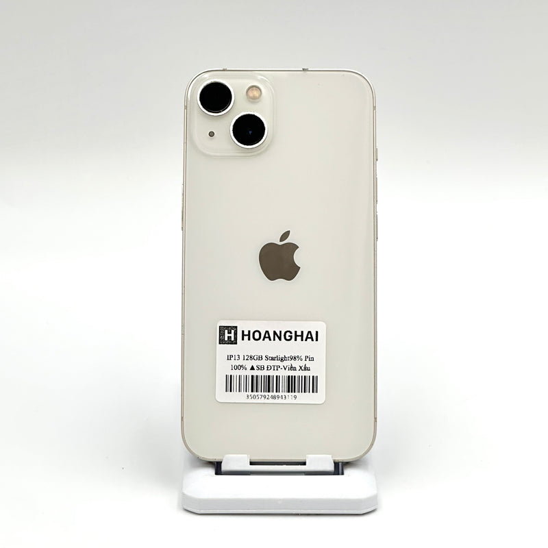 iPhone 13 128GB Starlight 98% pin 100% Quốc tế từ SB (Không dùng sim SB - Đã thay pin - Viền xấu)