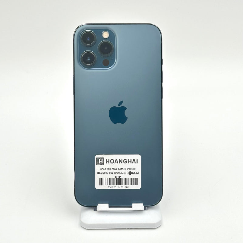 iPhone 12 Pro Max 128GB Pacific Blue 98% pin 100% DBH Máy đã trả hết tiền mạng dùng như Quốc tế Apple (Đã thay pin)