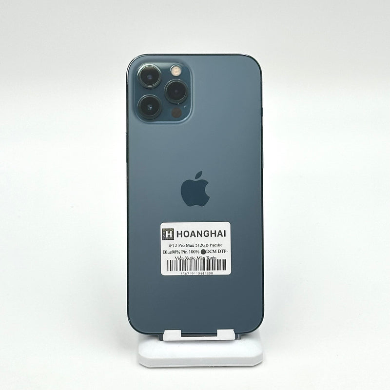 iPhone 12 Pro Max 512GB Pacific Blue 98% pin 100% Máy đã trả hết tiền mạng dùng như Quốc tế Apple (Đã thay pin - Máy có xước)
