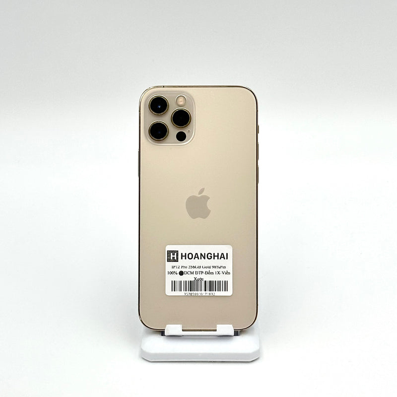 iPhone 12 Pro 256GB Gold 98% pin 100% Máy đã trả hết tiền mạng dùng như Quốc tế Apple (Đã thay pin - Đốm camera 1x - Xước viền)