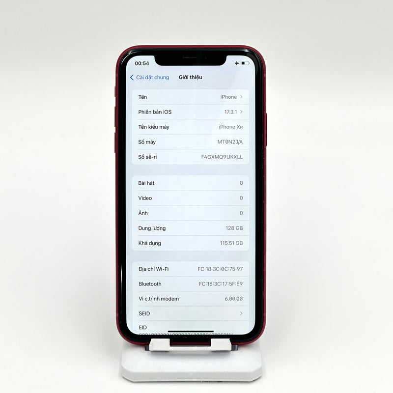 iPhone Xr 128GB Đỏ 98% pin 100% Máy đã trả hết tiền mạng dùng như Quốc tế Apple (Đã thay pin - Đốm camera 1x) - HH3310