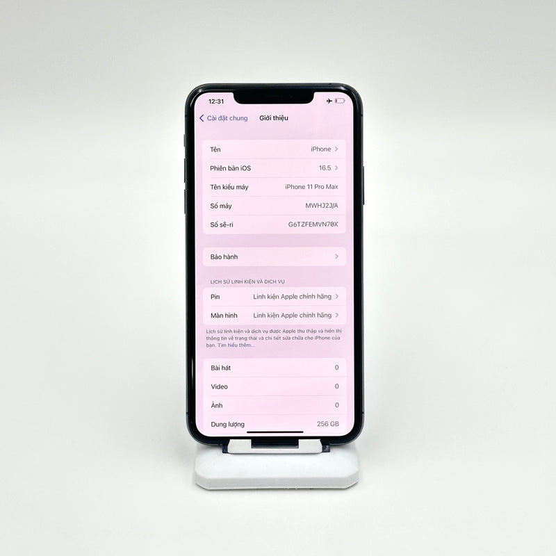 iPhone 11 Pro Max 256GB Xám 97% pin 100% Quốc tế Apple (Thay pin và màn hình chính hãng Apple - Đốm camera 1x)