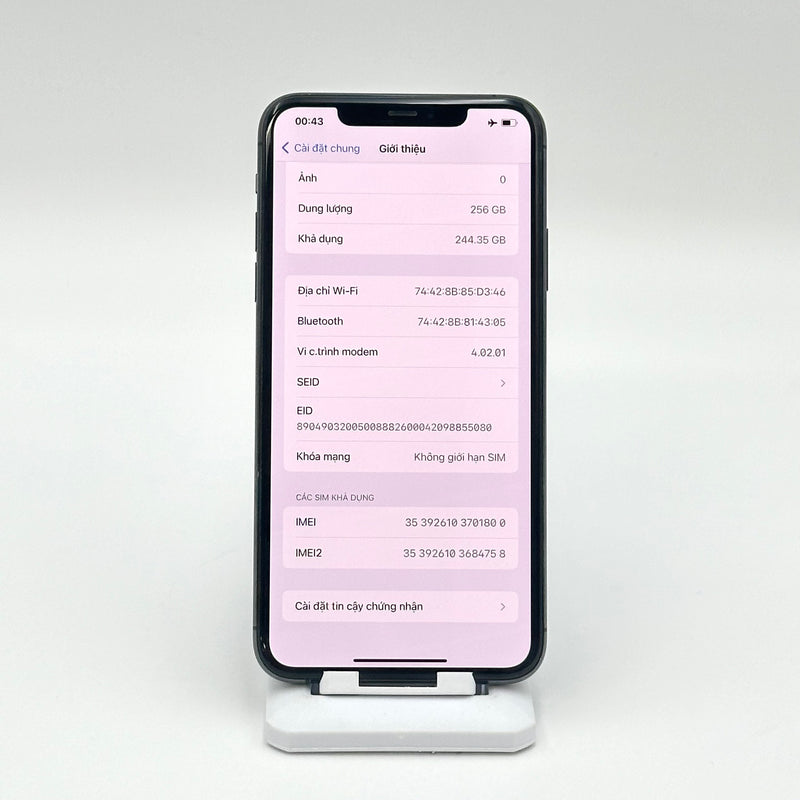 iPhone 11 Pro Max 256GB Space Gray 97% pin 85% Quốc tế Apple (Thay Face ID chính hãng Apple - màn xước nhẹ)