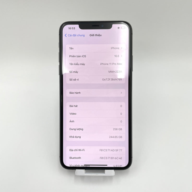 iPhone 11 Pro Max 256GB Xám 98% pin 100% Quốc tế Apple (Đã thay pin - Xước màn nhẹ)